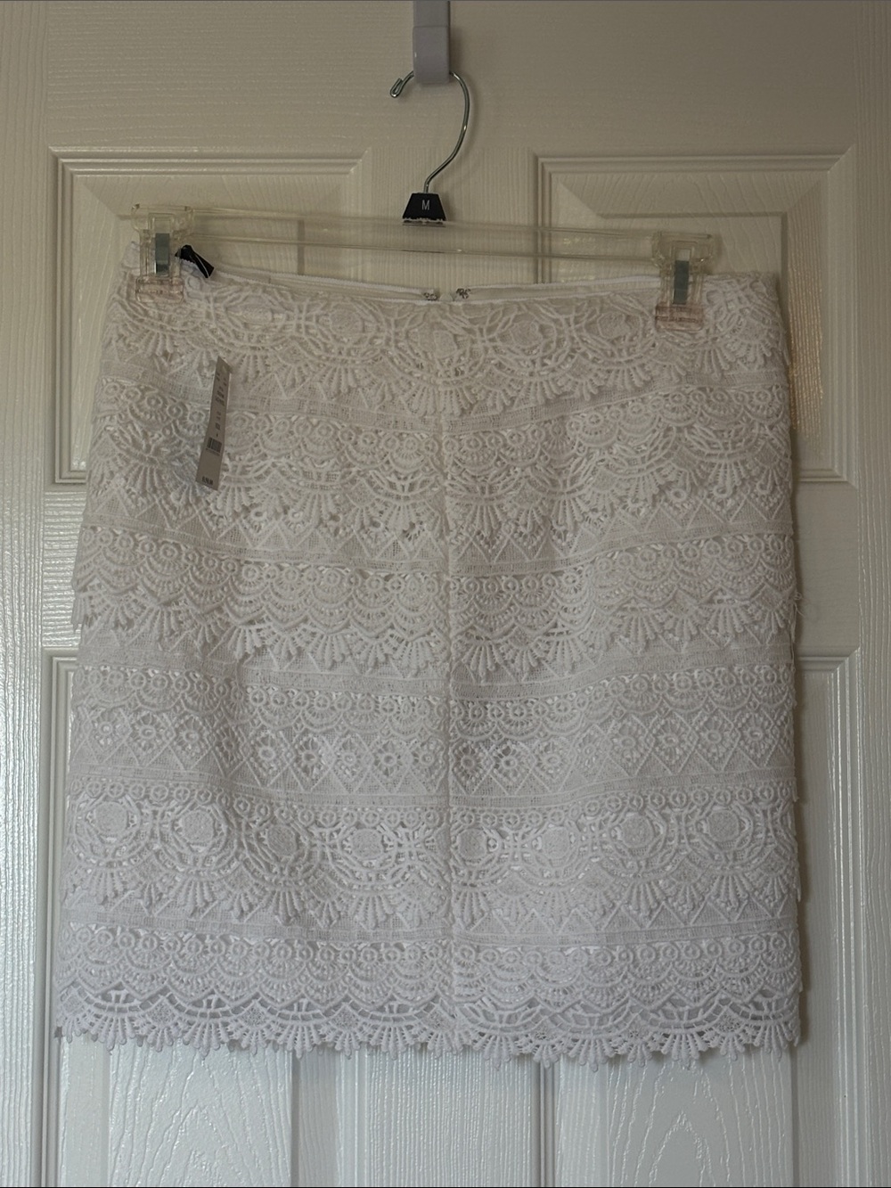 White Lace Mini Skirt - Elegant Crochet Detail